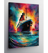 Kanvas Tablo Renkli Fon Titanic