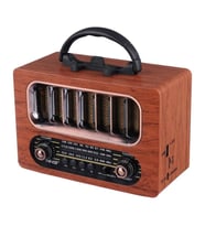 BY NEVSER® Orta Boy Retro Ahşap Tasarım Bluetooth Hoparlörlü Radyo – FM/AM Destekli, Şarjlı ve Taşınabiliri Radyo NS-6636