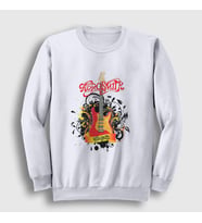 Presmono Unisex Beyaz Gitar Aerosmith Sweatshirt 6773tt