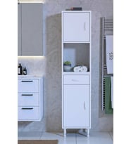 Eliusta Aria 2 Kapak 4 Raflı 40 cm Beyaz Dolap 40x173x32,5 cm Boyutlarında Çok Amaçlı Beyaz Dolap