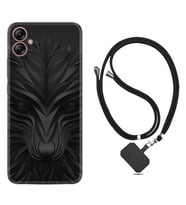 Samsung Galaxy A04E Kılıf Resimli Boyun Askılı İpli Desenli Silikon Black Fox 1325