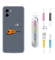 Vivo Y15S Y32 Y33S Y51 Y53S Kılıf Kablo Koruma Spiral Silikon Orange Escape 1374