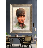Gümüş Çerçeveli Atatürk Tablo ds62