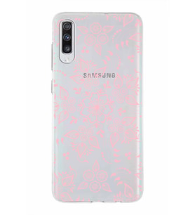 Samsung Galaxy A70  Kapak Nostalji Desen Tasarımlı Şeffaf Silikon Kılıf