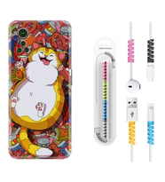 General Mobile GM 21 Pro GM 22 Pro Plus Kılıf Kablo Koruma Spiral Silikon Tombul Kedi 1739