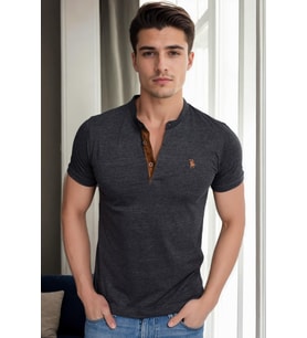 T9560 DEWBERRY T-SHIRT-ANTRASİT
