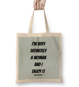 Marilyn Monroe Quotes Art Gift - Vintage Retro Style Bez Çanta Uzun Saplı