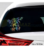 Ha Ha Ha Cam Hologram Oto Motosiklet Sticker Etiket Yapıştırma Çıkartma Aksesuar 16 x 15 Cm