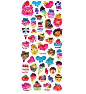 Işıltılı Sticker Kabartmalı Stiker Defter Planlayıcı Etiket (Dfh018)-18x9cm - Şeker Hayvan