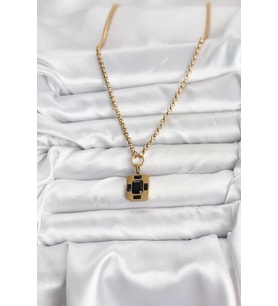 316L Çelik Zincir Gold Renk Vintage Model Kadın Kolye - TJ-BKO10687