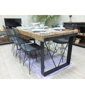 Ntconcept Açık Ceviz Renk Kalın Kenar Masif Doğal Ağaç Yemek Masası(85cm-210cm)