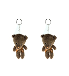 Anahtarlık pelüş Ayıcık Anahtarlık İkili Set Koyu Kahve 12 Cm (Kahverengi Koyu)