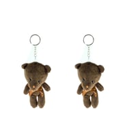 Anahtarlık pelüş Ayıcık Anahtarlık İkili Set Koyu Kahve 12 Cm (Kahverengi Koyu)