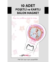 Kişiye Özel Fotoğraf Baskılı ve  Açacaklı Balon Magnet – Yeni Doğan , 6 Ay , 1yaş Bebek Hediyesi (Model 1)