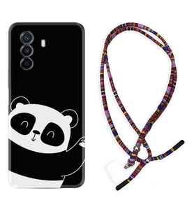 Huawei Nova Y70 Y90 Nova 9 SE  Kılıf Boyun Asklı Rasta Silikon Bay Bay Panda 1784