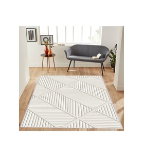 Rovigo Home Dijital Baskı Yıkanabilir Kaymaz Taban Salon Halısı RVG1075 50x80 cm (Bej)