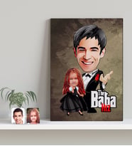 BK Gift Kişiye Özel Godfather Baba Kız Karikatürlü Kanvas Tablo-1