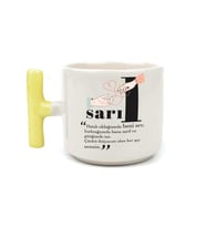 Sarıl Baskılı Sarı Kulplu T Kupa