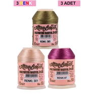 3 Adet Altınbaşak Oya ve Dantel İpi 20 gr - Royaleks - No: 301 - 087 - 383