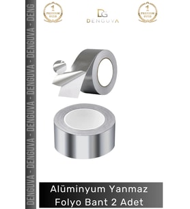 #YanmazBant Yüksek Isıya Dayanıklı 350 Derece Yalıtım Bacası Borusu Yapışkanlı Alüminyum Yanmaz Foly