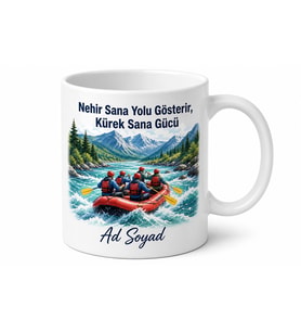 Rafting Yapanlara Özel Baskılı Kupa Nehir Macera Takım Ruhu Hediye Bardak