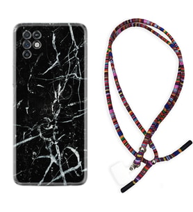 INFINIX Note 11 Pro Note 10 Hot 9 Play Kılıf Boyun Asklı Rasta Silikon Black Marble 3 1382