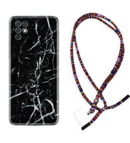 INFINIX Note 11 Pro Note 10 Hot 9 Play Kılıf Boyun Asklı Rasta Silikon Black Marble 3 1382