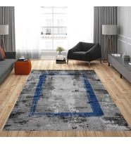 Rovigo Home Dijital Baskı Yıkanabilir Kaymaz Taban Salon Halısı Ve Yolluk RVG0826-FNL36 (Mavi)