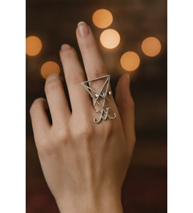 Lucifer Simgeli Unisex Ayarlanabilir Metal Yüzük