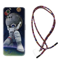 General Mobile GM 21 Pro GM 22 Pro Plus Kılıf Boyun Asklı Rasta Silikon Astronot ve Dünya 1759