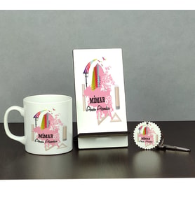 Mimar Üçlü Set (Kupa + Telefon Standı + Anahtarlık) 002