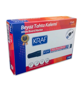 Kraf Doldurulabilir Beyaz Tahta Kalemi Siyah 12li Kutu 770