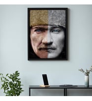 Mustafa Kemal Atatürk Duvar Posteri / Modern Tablo / Özel Poster / Özel Tasarımlar / Duvar Sanatı /  İşyeri Tablo /  Hediye / Poster (Siyah)