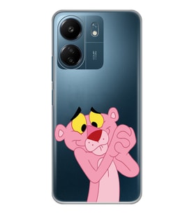 Xiaomi Redmi 13C Uyumlu Pembe Panter Tasarımlı Şeffaf Telefon Kılıfı
