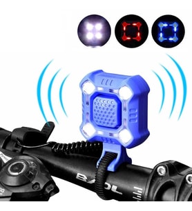 FORTE GT 2122 Bisiklet Ön Işık 350 Lümen 140 DB Usb Şarjlı Yüksek Güçlü Far Korna Mavi Renk