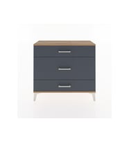 Arges Şifonyer 3 Çekmeceli 88x30x80 Çam-Antrasit