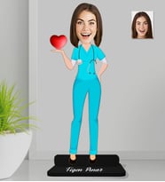 Kişiye Özel Doktor Kadın Ahşap Biblo-5