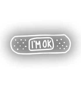 İm Ok Yarabandı Sticker17x17 Cm Beyaz