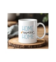 Home Sweet Home Tasarımlı Beyaz Seramik Baskılı Kupa Bardak 330ml