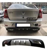 Dacia Logan Sedan Difüzör Arka Tampon Eki 2 Egzoz Çıkışlı Gri