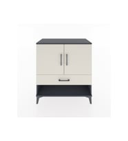 Hyperion Şifonyer 3 Raflı Tek Çekmeceli 2 Kapaklı 88x44x96 Antrasit-Aytaşı