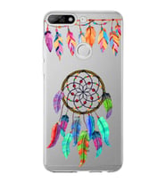 PrintiFy Huawei Y7 2018 ile Uyumlu 1mm Slim Fit Nazar Boncuğu 6 Baskılı Şeffaf  Kılıf