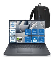 Dell Pro Max 18 Plus Ultra 7 265HX Ddr5 64GB 8tb SSD 8GB/RTXPRO2000 Gddr7 18" Qhd+ 2560X1600 120Hz 500NITS Wifi 7 + Bt5.4 Freedos Kurumsal Iş Bilgisayarı MB18250X2F54 + Zettaçanta
