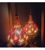 Sukabağı dekoratif lamba (Kırmızı)