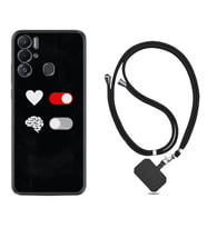 Tecno Pova Neo Kılıf Silikon Boyun Askılı İpli Desenli Silikon Love Brain 1722