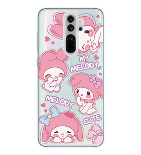 Redmi Note 8 Pro Uyumlu Melody Kuromi Desenli Şeffaf Telefon Kılıfı