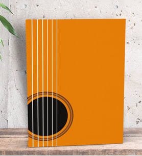 BK Gift Gitar Tasarımlı Dekoratif Mini Kanvas Tablo 15x20cm-2