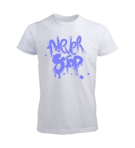 Grafiti Tasarımlı Tişört (Düz Beyaz)