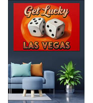 Las Vegas Zar Oyunu Afişi Dekoratif Kanvas - Mdf Ahşap Tablo