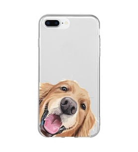 Iphone 7 Plus ve 8 Plus Uyumlu Sevimli Köpek Tasarımlı Şeffaf Telefon Kılıfı
